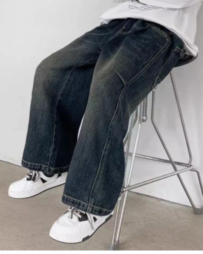 Pre-Order / Korean style straight cut long baggy pants for Boys - Image 3