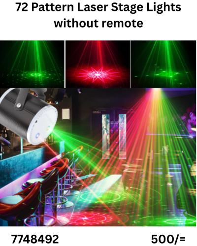 3 Hole 72 pattern Remote Control RGB Mini Laser Stage Light Disco Party 7748492