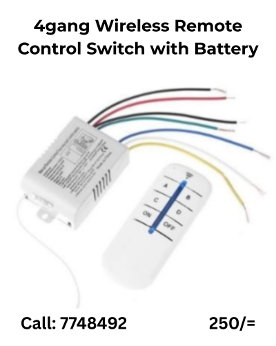 4gang Wireless Remote Control Switch with Battery7748492