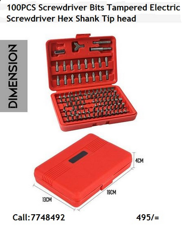 100PCS Screwdriver Bits Tampered Electric Screwdriver Hex Shank Tip head 7748492